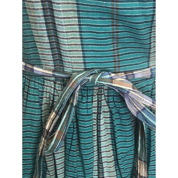 1970s-1980s MS.CHAUS Plaid Halter Collared Adjustable WRAP Dress W/Pockets. XS - Picture 6 of 10